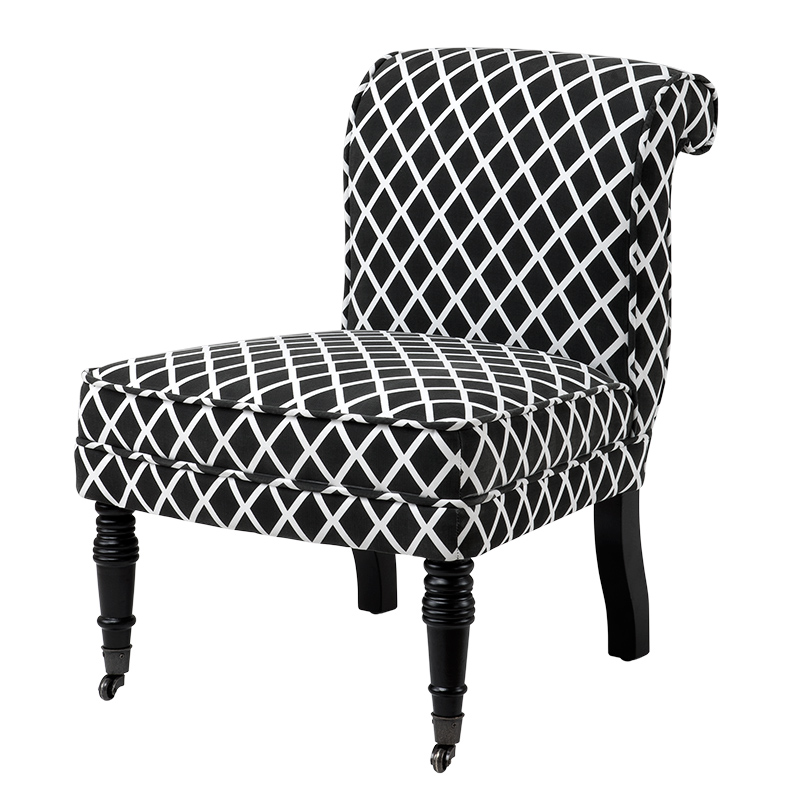 EICHHOLTZ Chair Berceau black and white diamond