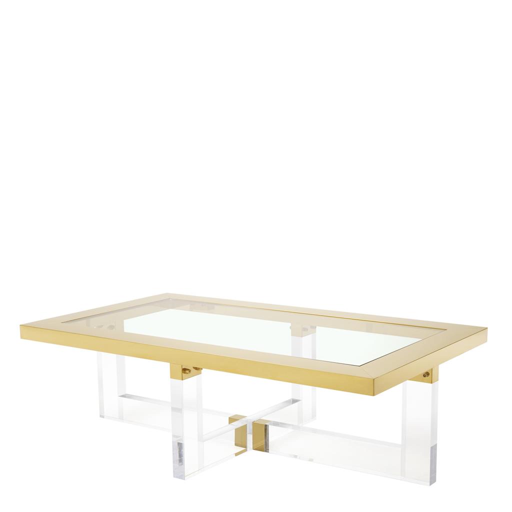 Coffee Table in Transparent und Gold