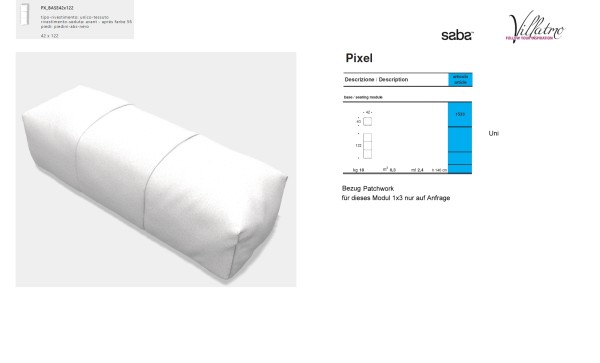 SABA ITALIA Sofa Pixel - Einzelelement- SB-PX_Base42x122