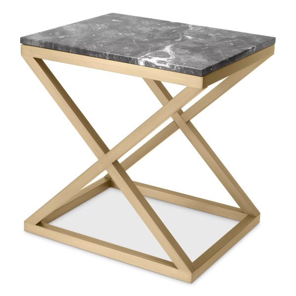 EICHHOLTZ Side Table Criss Cross Brushed Brass
