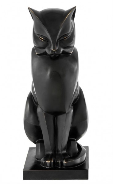 EICHHOLTZ Statuette Cat Art Deco Bronze