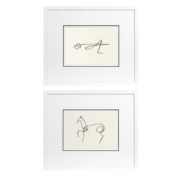EICHHOLTZ Kunstdruck Pablo Picasso Set von 2 Stk.. "Das Pferd" und "Die Heuschrecke".