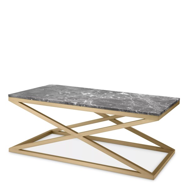 EICHHOLTZ Coffee Table Criss Cross Brushed Brass